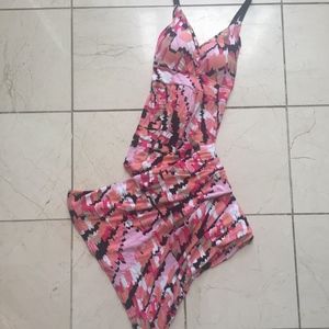 Pink pattern maxi dress